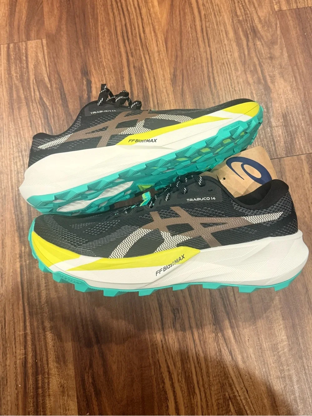 Asics Trabuco 14 Mens Trail Running Shoes - Black/Clay Canyon New W/O Box 11.5